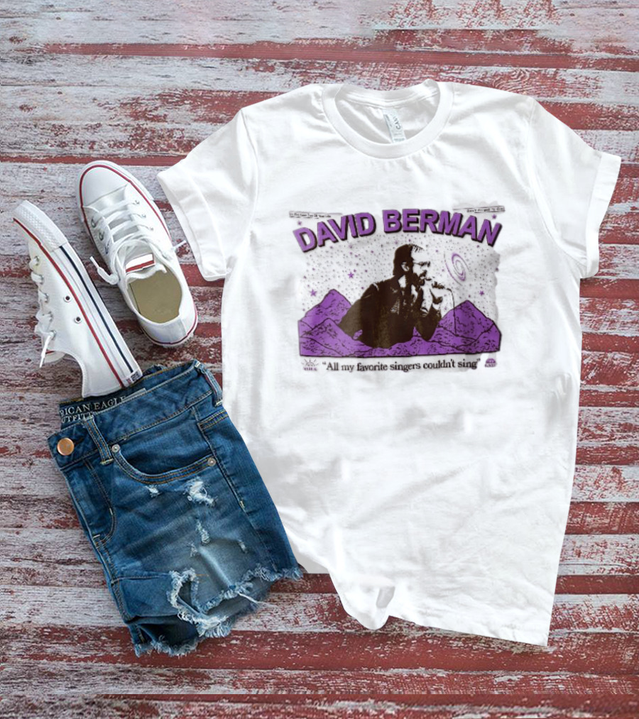 David Berman 1967 2019 All My Favorite Singers Couldnt Sing Microphone Mountains Galaxy Stars Halftone T-Shirt