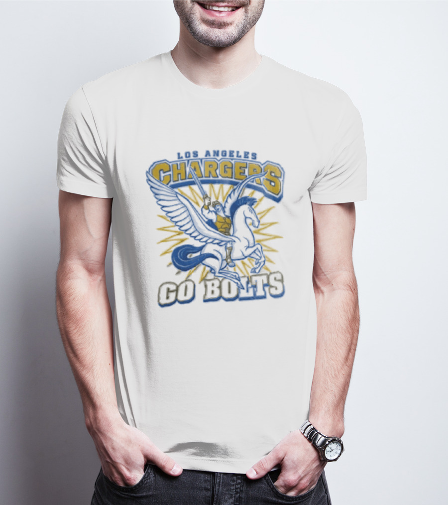 Los Angeles Chargers Pegasus Hercules Go Bolts T-Shirt