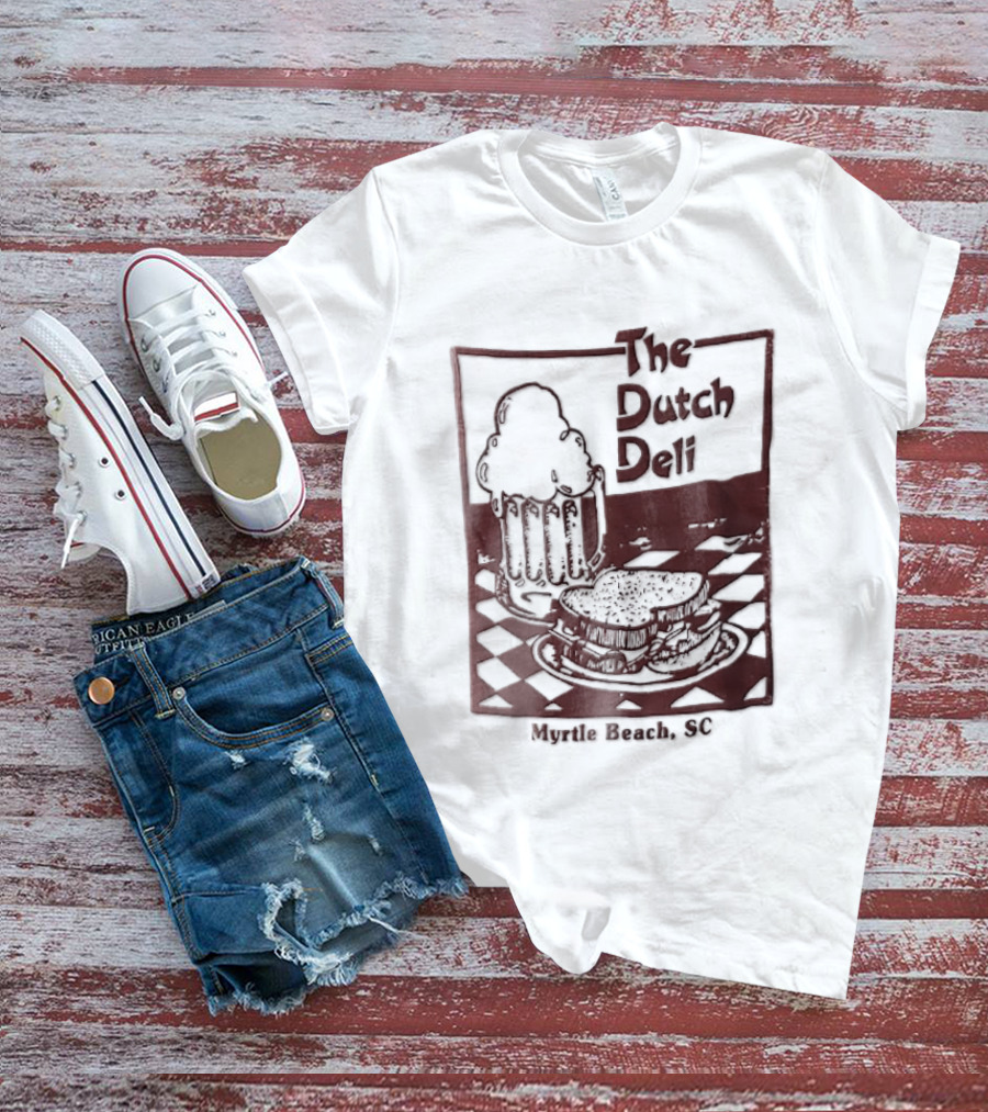 The Dutch Deli Myrtle Beach SC Beer Sandwich Checkered T-Shirt