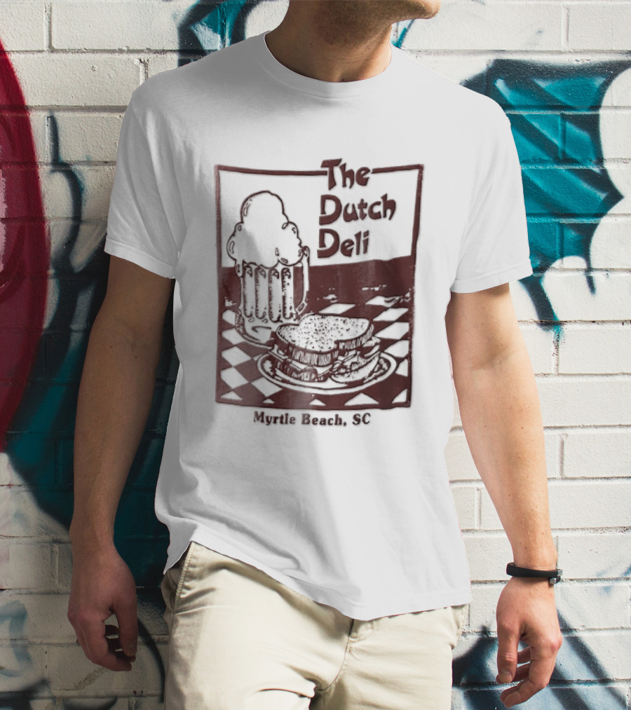 The Dutch Deli Myrtle Beach SC Beer Sandwich Checkered T-Shirt