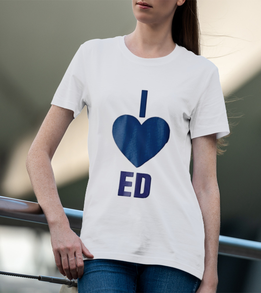 I Love ED Solid Blue T-Shirt