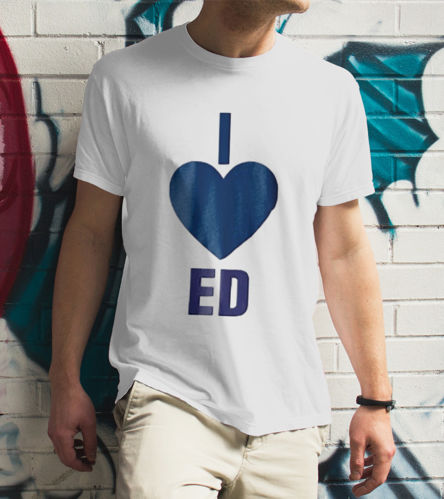 I Love ED Solid Blue T-Shirt