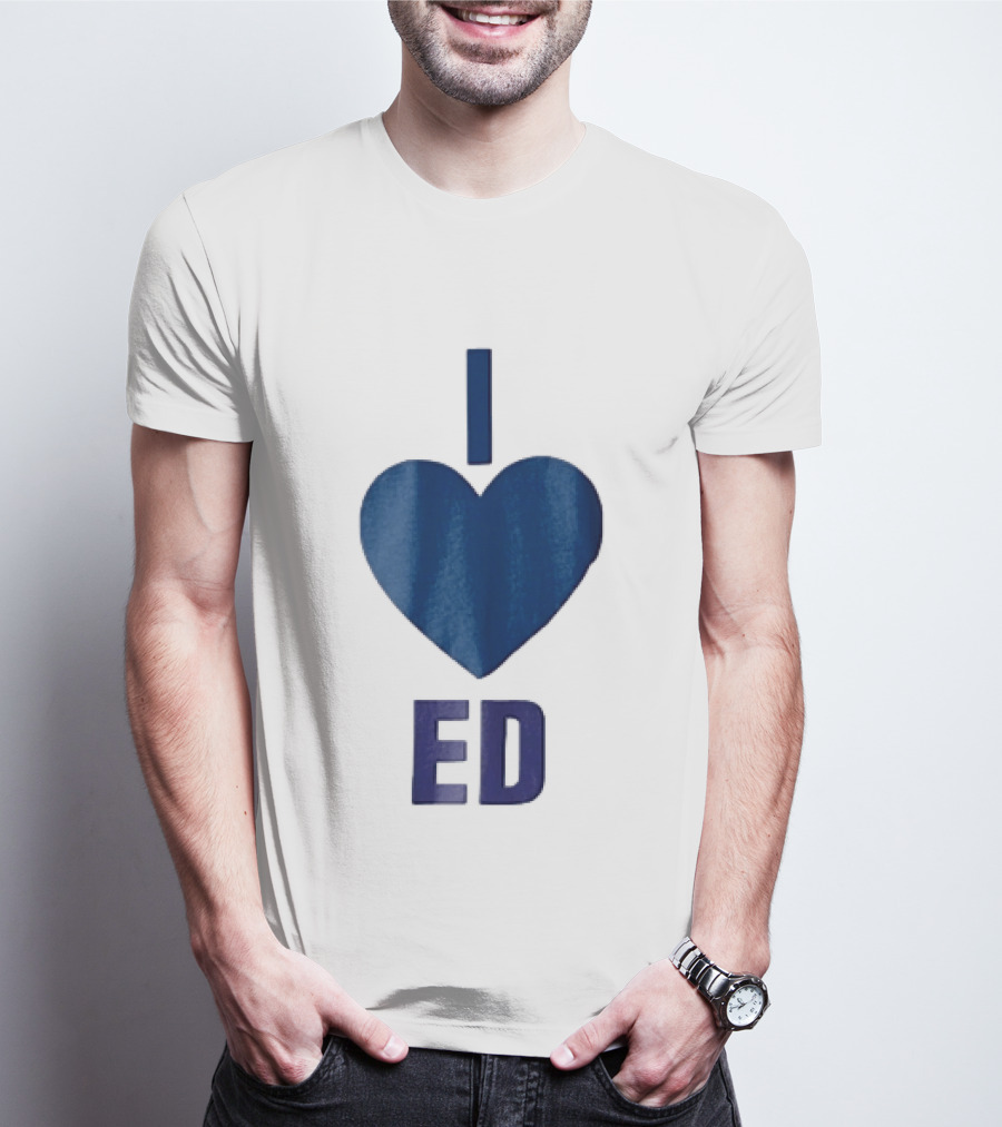 I Love ED Solid Blue T-Shirt