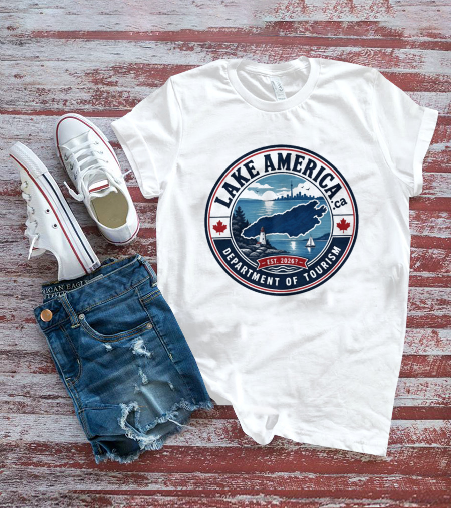 Lake America Department Of Tourism Scenic Adventure Est 2026 T-Shirt