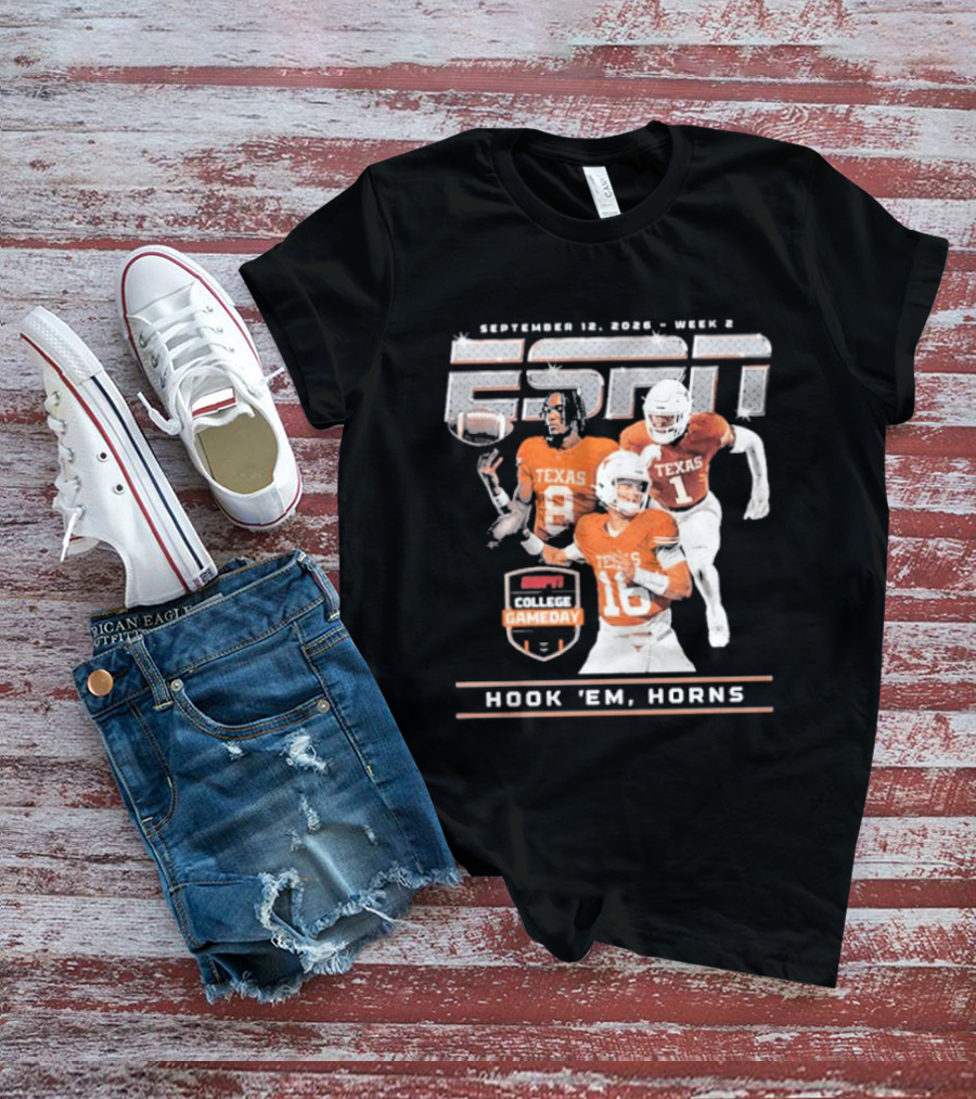 September 12 2026 ESPN College Gameday Texas Longhorns Hook 'Em Horns T-Shirt