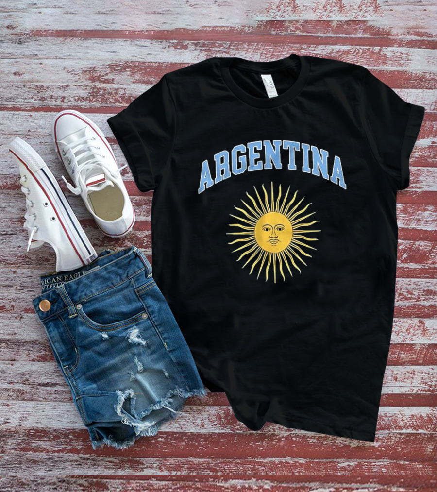 Argentina Sun Symbol Vintage Style Menswear T-Shirt