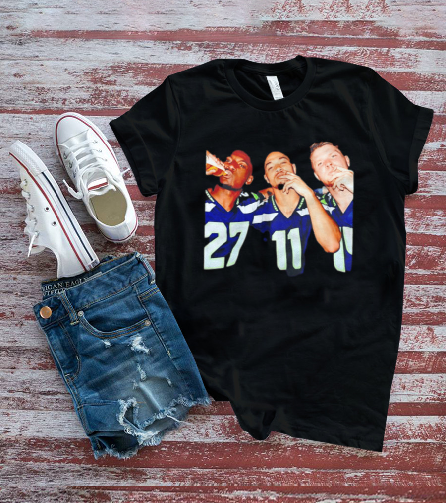 Avery Smith Jaxon Smith Njigba Sam Darnold Seattle Seahawks Smoking Image T-Shirt