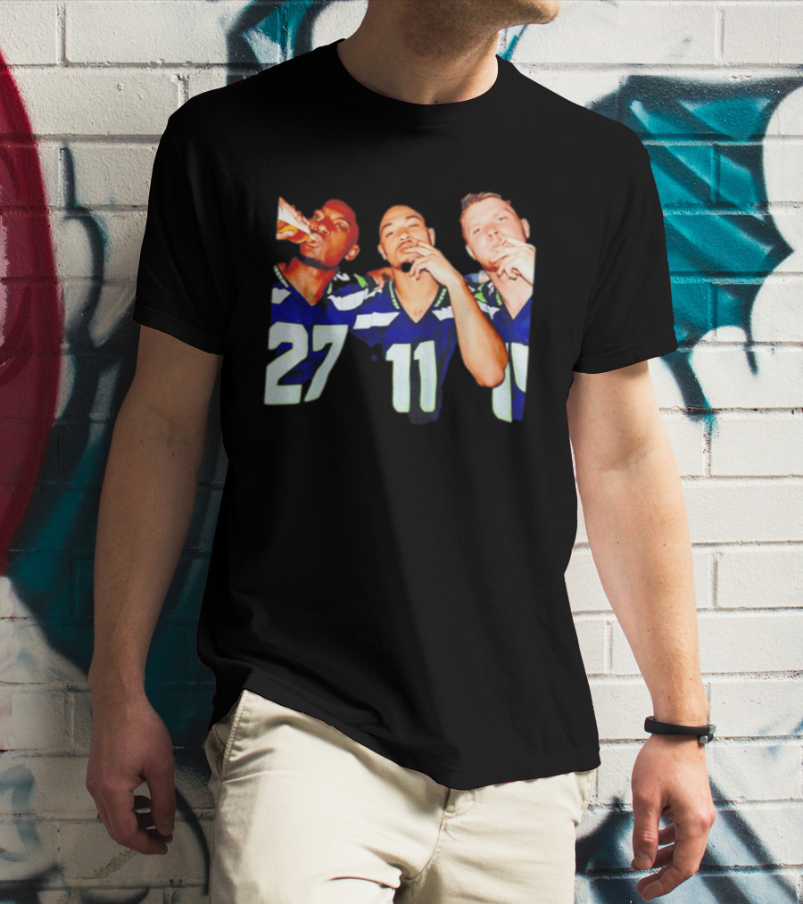 Avery Smith Jaxon Smith Njigba Sam Darnold Seattle Seahawks Smoking Image T-Shirt