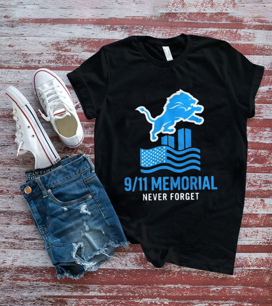 Detroit Lions 9/11 Memorial Never Forget 2026 T-Shirt