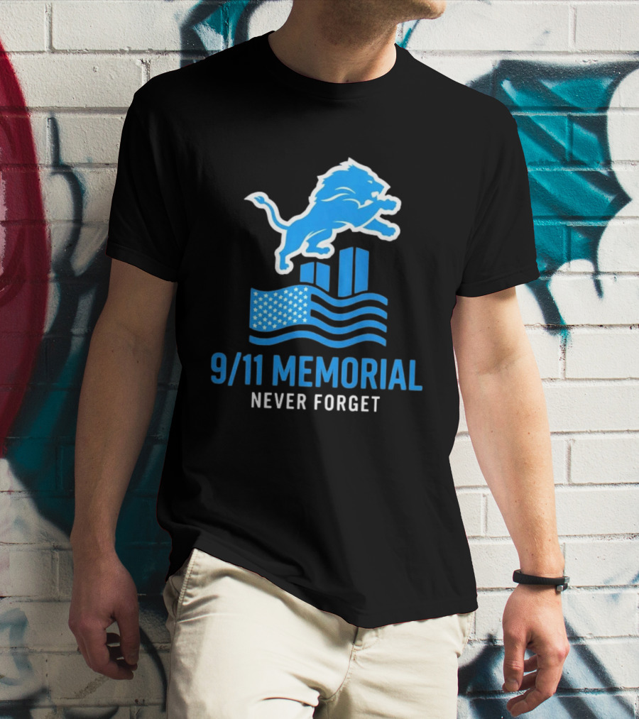 Detroit Lions 9/11 Memorial Never Forget 2026 T-Shirt
