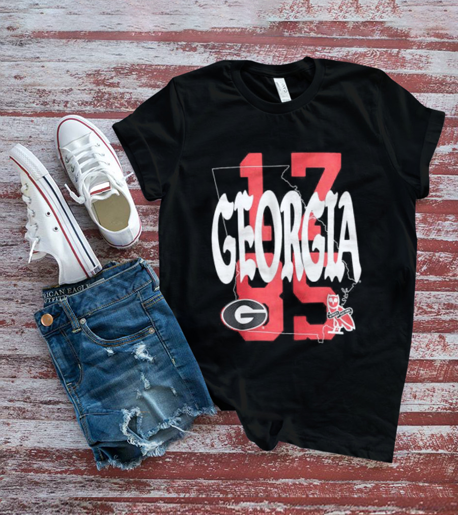 Georgia Bulldogs 13 Campus Store Ovo Black T-Shirt