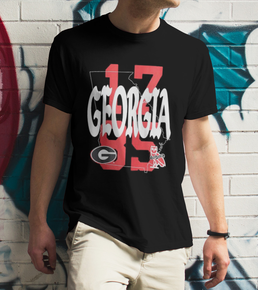 Georgia Bulldogs 13 Campus Store Ovo Black T-Shirt