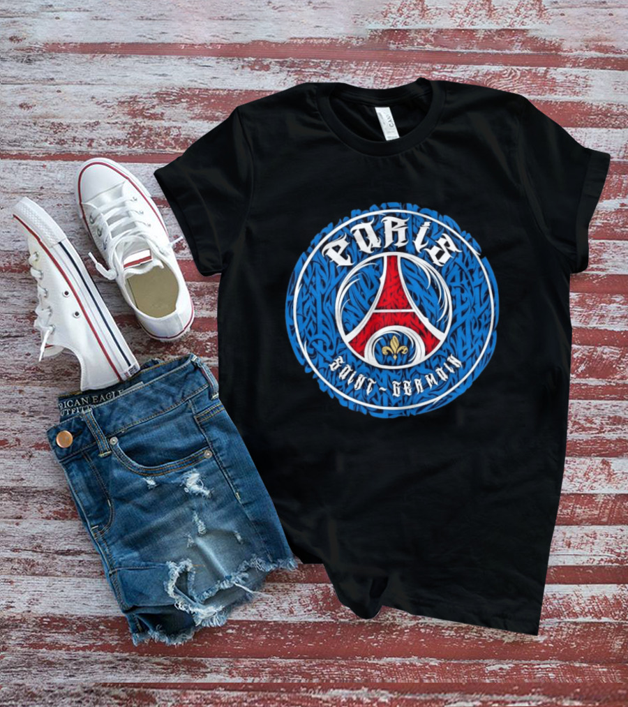 Paris Saint Germain PSG Tribal Fleur De Lis Football T-Shirt