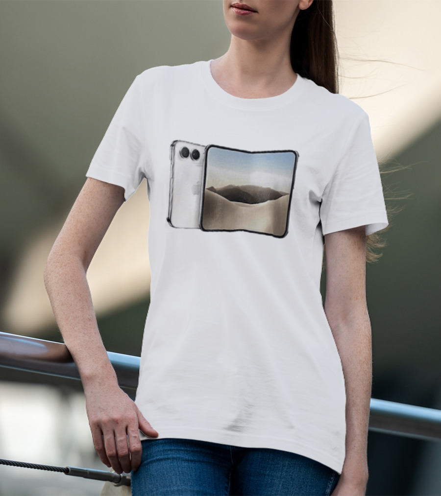 Apple Foldable Smartphone Concept Desert Landscape Screen T-Shirt