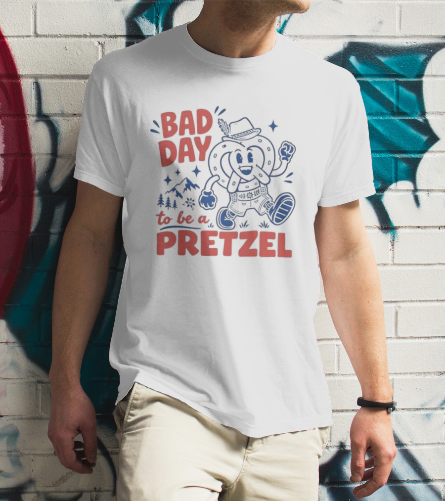 Bad Day To Be A Pretzel Cartoon Character Adventure T-Shirt