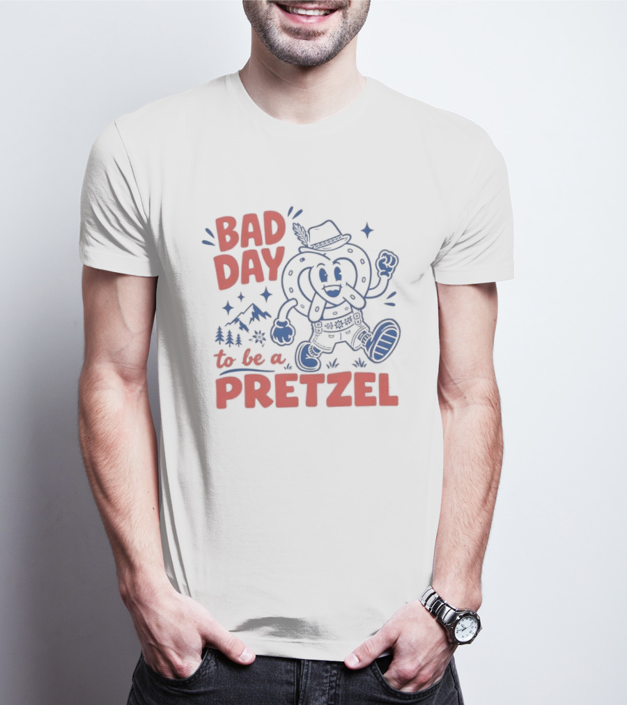 Bad Day To Be A Pretzel Cartoon Character Adventure T-Shirt