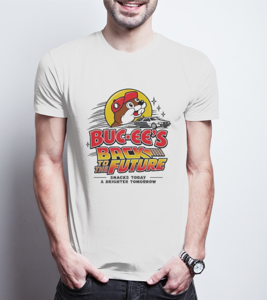 Buc Ee's Back To The Future DeLorean Snacks Today Brighter Tomorrow T-Shirt