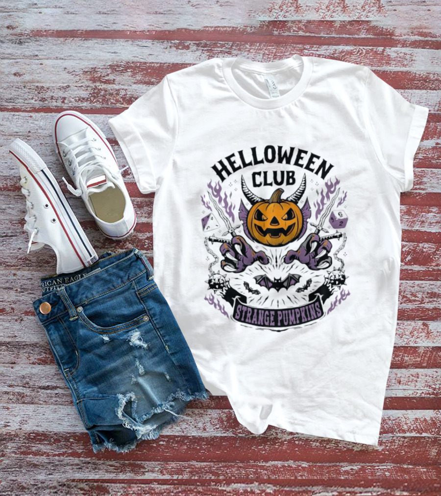 Helloween Club Strange Pumpkins Halloween Jack O' Lantern Monster Claws T-Shirt