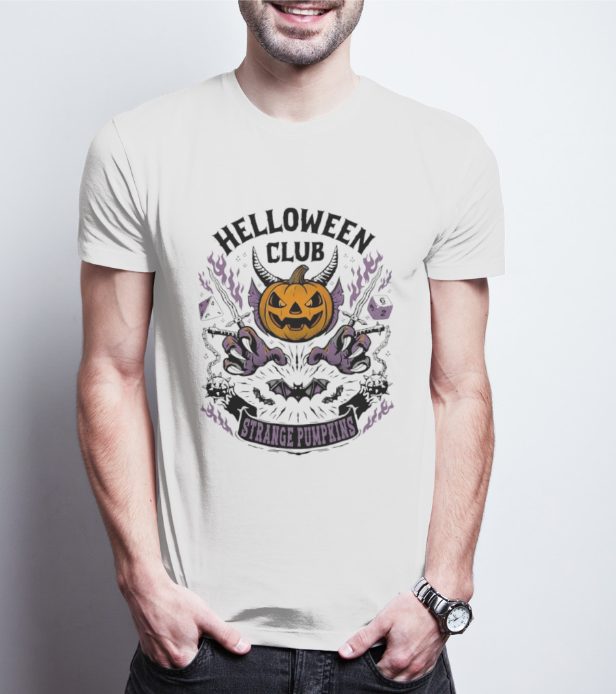 Helloween Club Strange Pumpkins Halloween Jack O' Lantern Monster Claws T-Shirt