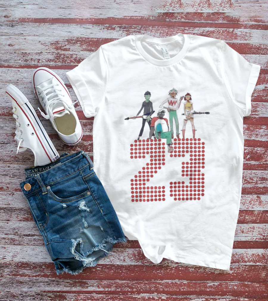 Hot Topic Gorillaz Band 23 Group Red Dots T-Shirt