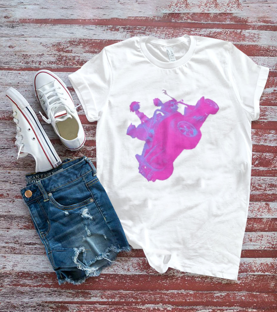 Hot Topic Gorillaz Neon Buggy Pink Blue Vehicle T-Shirt