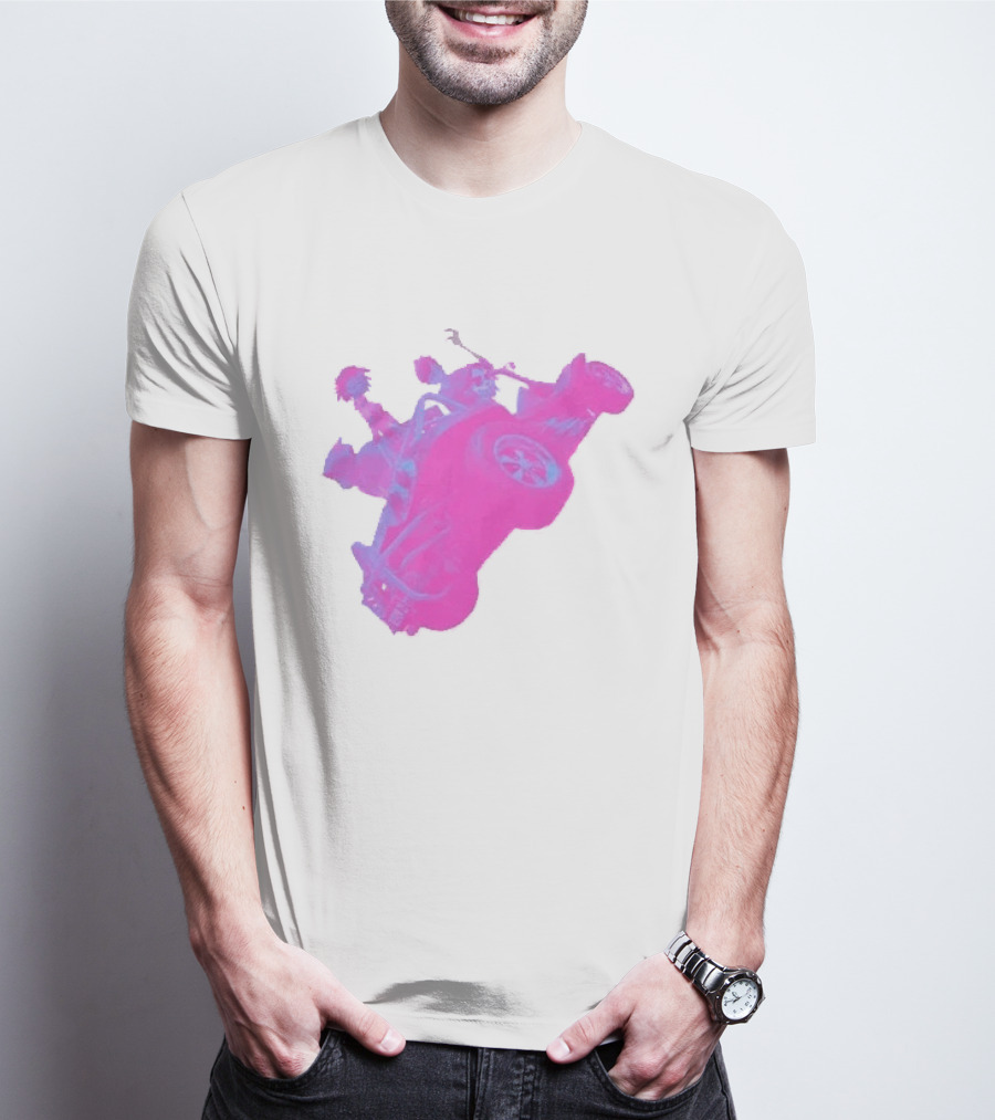 Hot Topic Gorillaz Neon Buggy Pink Blue Vehicle T-Shirt