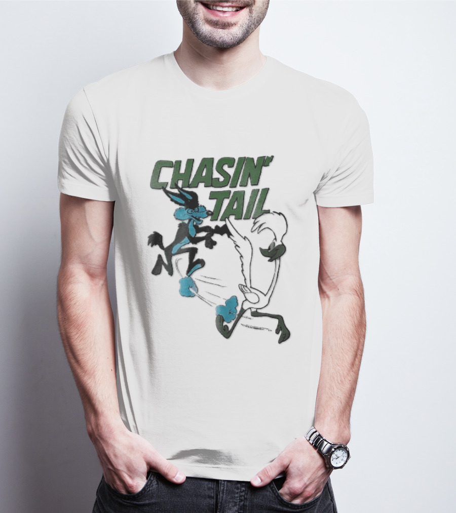 Chasin' Tail Looney Tunes Cartoon Bugs Bunny And Bull T-Shirt