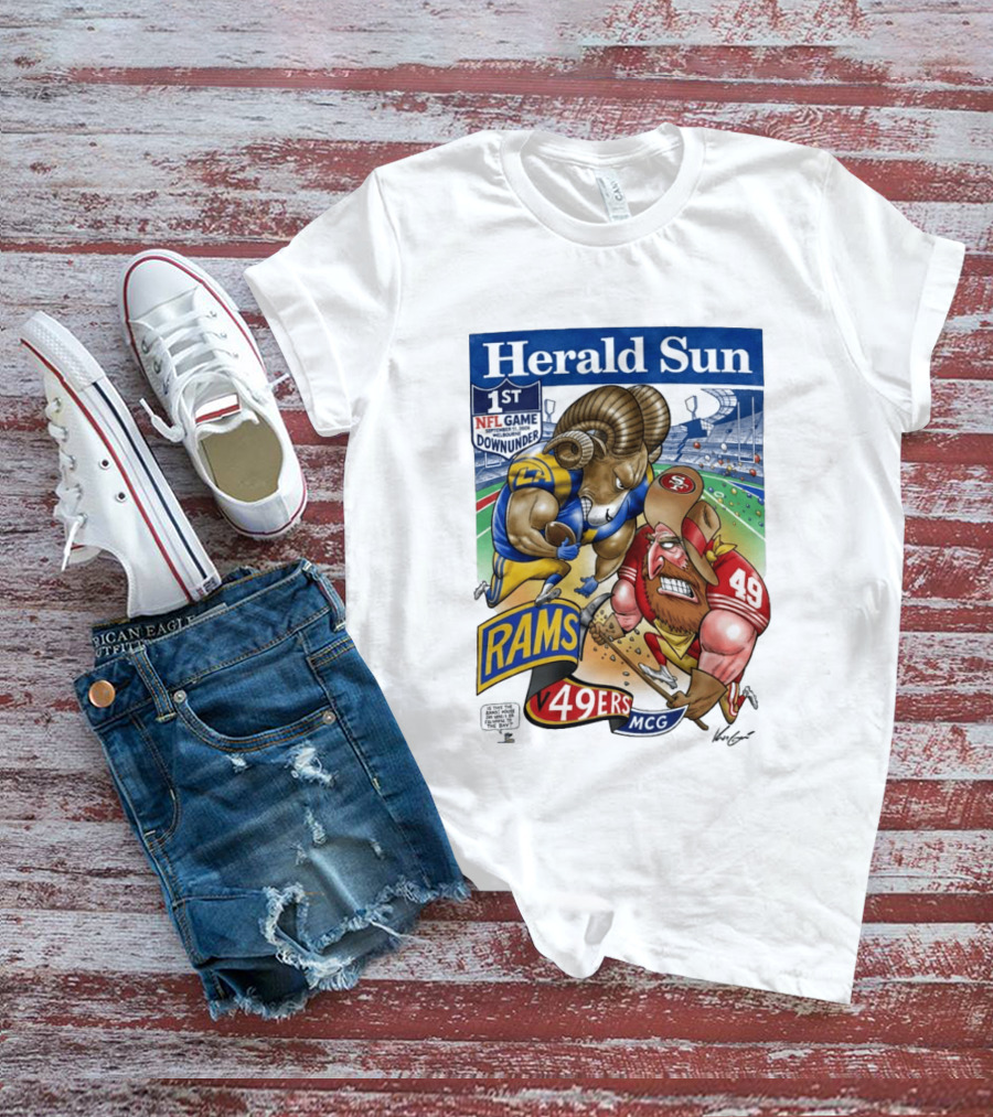 Herald Sun 1st NFL Game Down Under September 11 2026 Rams Vs 49ers MCG Melbourne T-Shirt