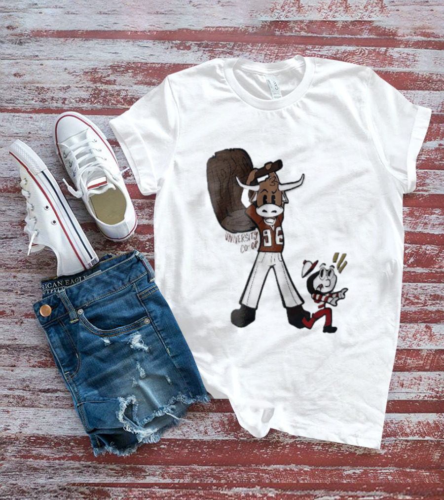 Texas Longhorns University Co Op Cartoon Longhorn 96 Football T-Shirt