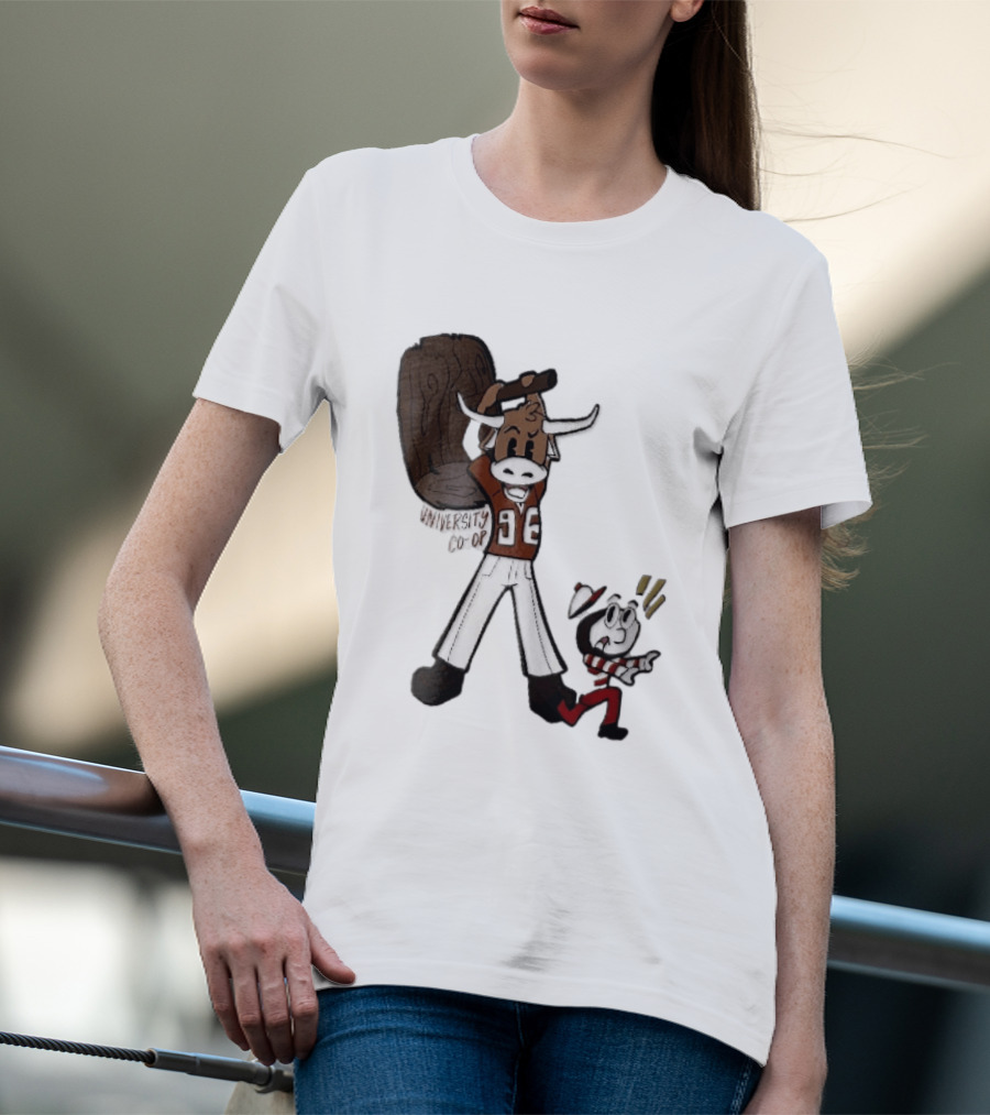 Texas Longhorns University Co Op Cartoon Longhorn 96 Football T-Shirt