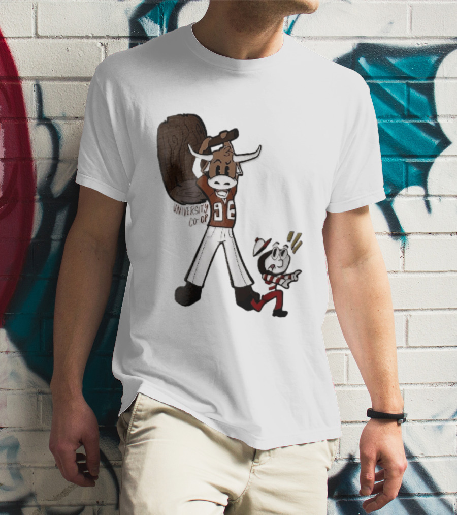 Texas Longhorns University Co Op Cartoon Longhorn 96 Football T-Shirt