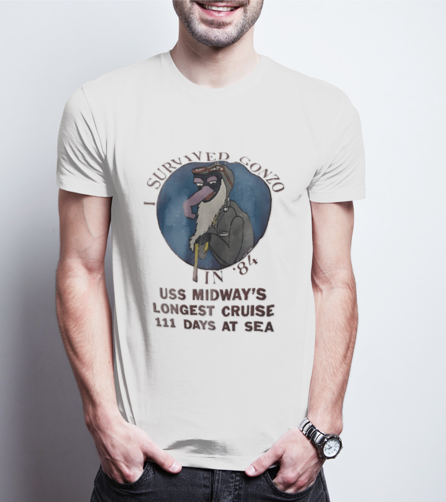 USS Midway I Survived Gonzo 1984 Longest Cruise 111 Days At Sea T-Shirt