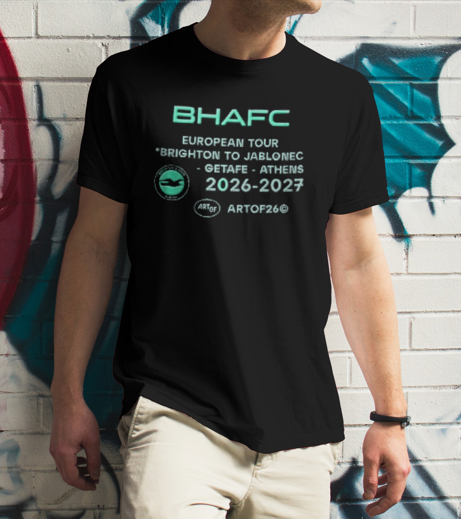 Brighton And Hove Albion BHAFC European Tour Jablonec Getafe Athens 2026 2027 AMEX Seagulls T-Shirt
