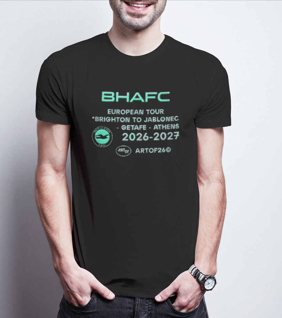 Brighton And Hove Albion BHAFC European Tour Jablonec Getafe Athens 2026 2027 AMEX Seagulls T-Shirt