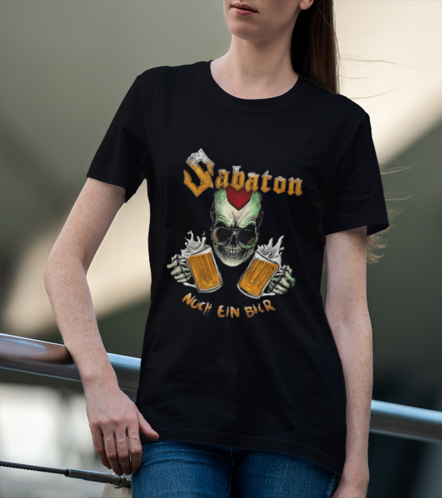 Sabaton Noch Ein Bier Skull With Dual Beer S And Skull T-Shirt