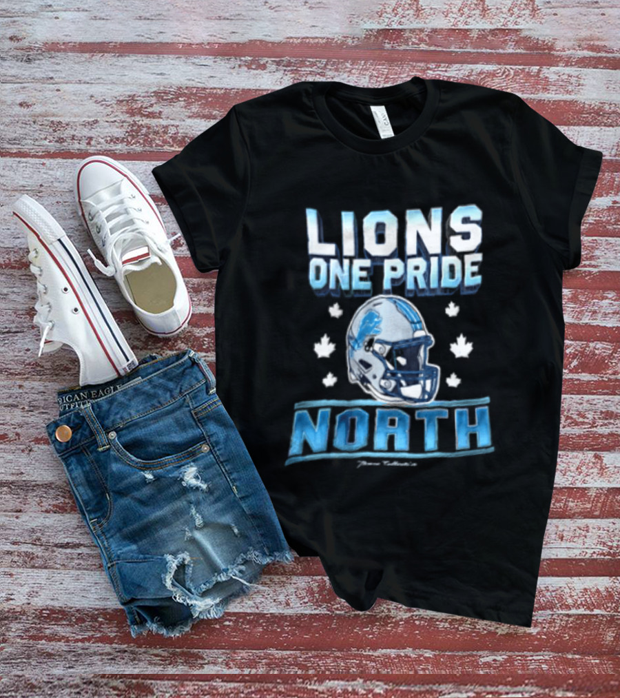 Lions One Pride North Detroit Lions Football Helmet Fan Gear T-Shirt
