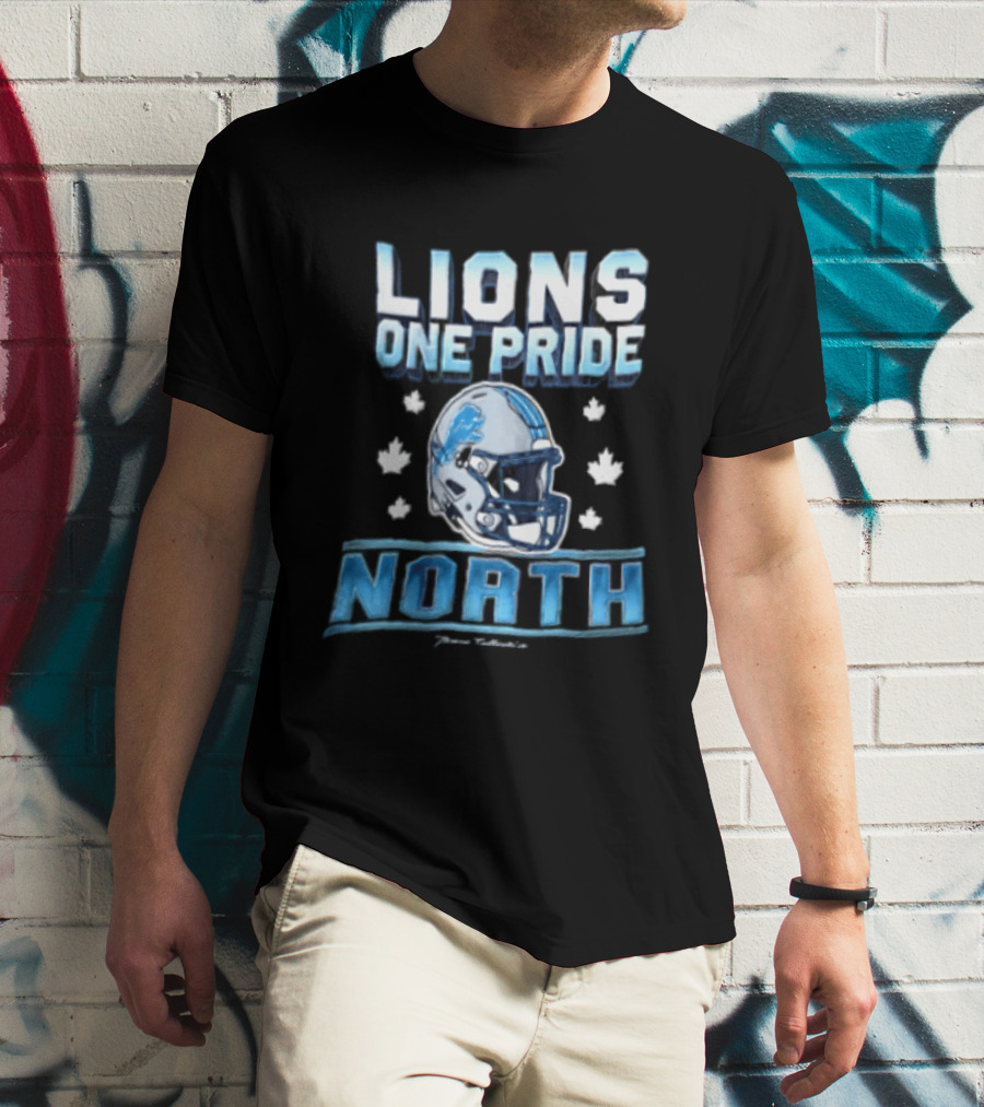 Lions One Pride North Detroit Lions Football Helmet Fan Gear T-Shirt