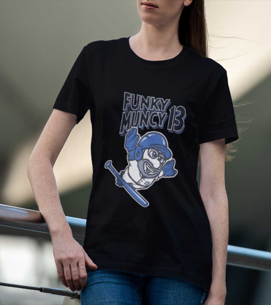 Funky Muncy 13 Baseball Cartoon T-Shirt
