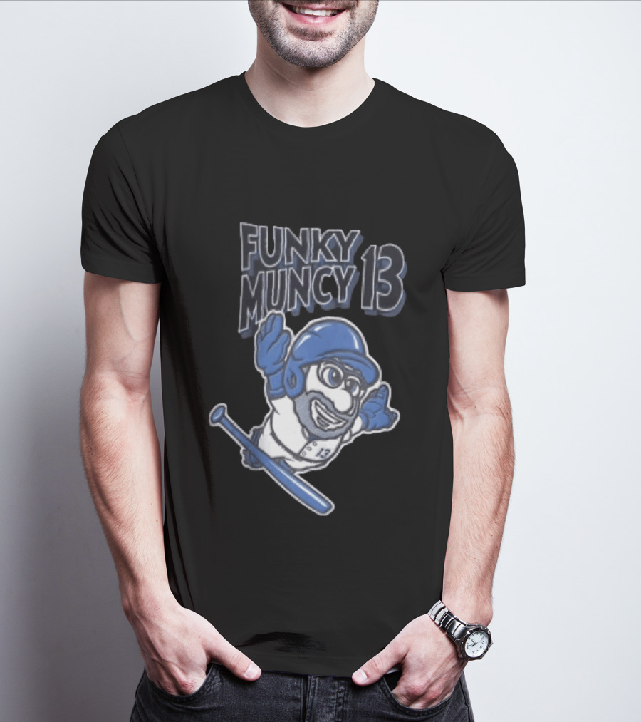 Funky Muncy 13 Baseball Cartoon T-Shirt