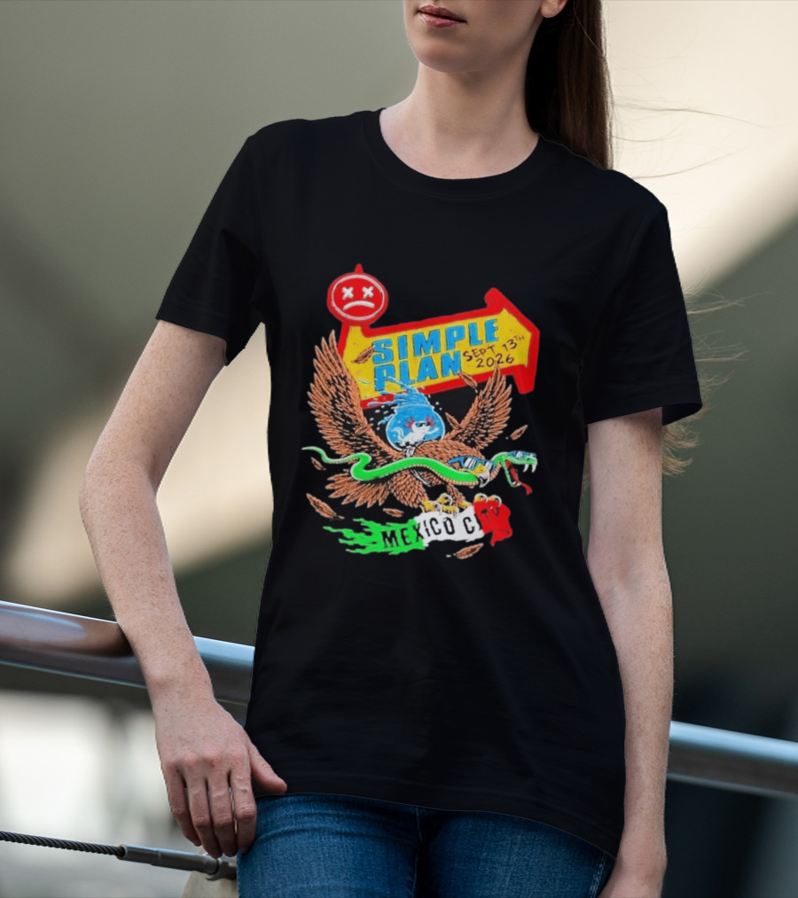 Simple Plan Vans Warped Tour Sep 13 2026 Mexico City Event T-Shirt