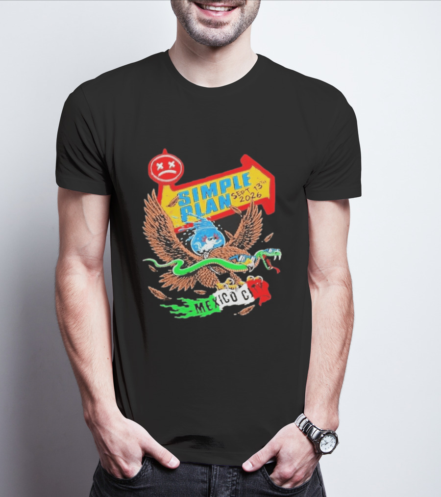 Simple Plan Vans Warped Tour Sep 13 2026 Mexico City Event T-Shirt