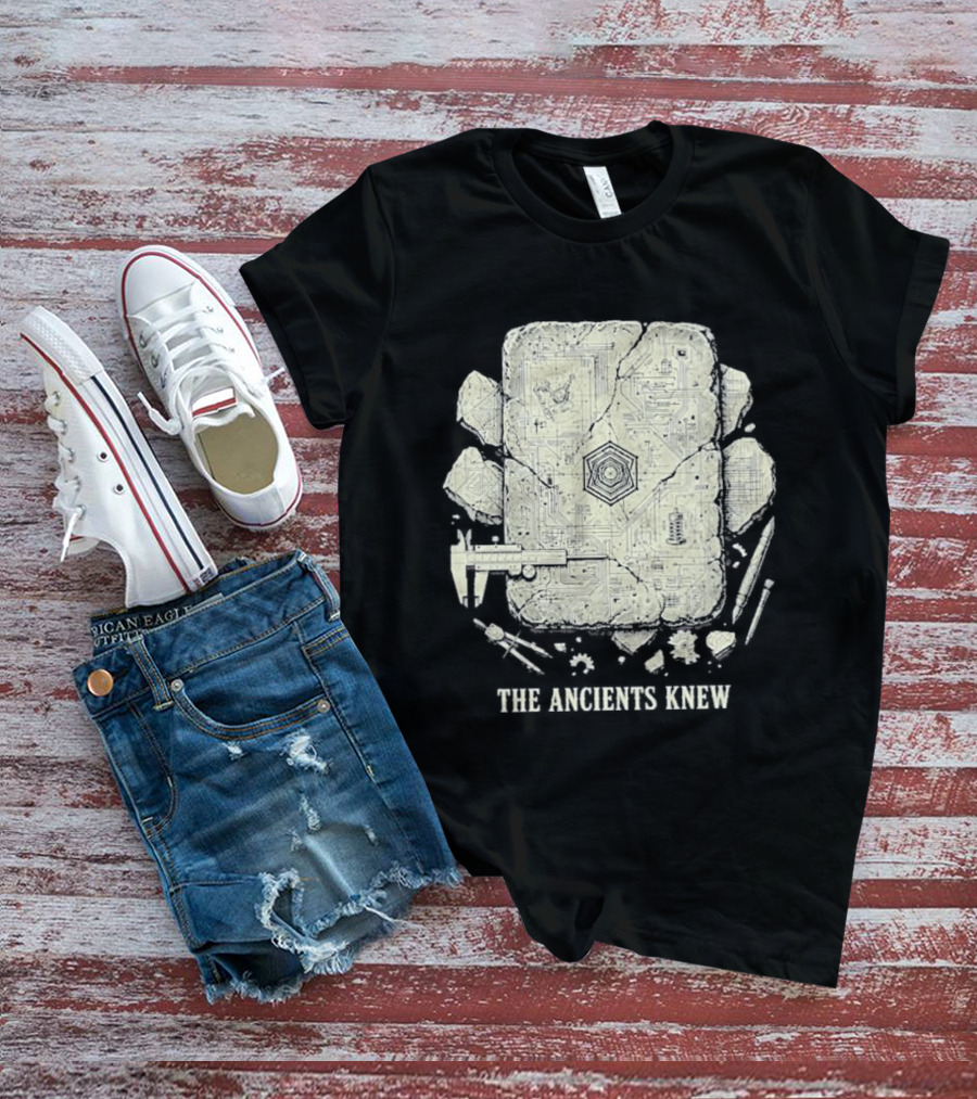 The Ancients Knew Ancient Technology Archaeology Symbols And Tools T-Shirt
