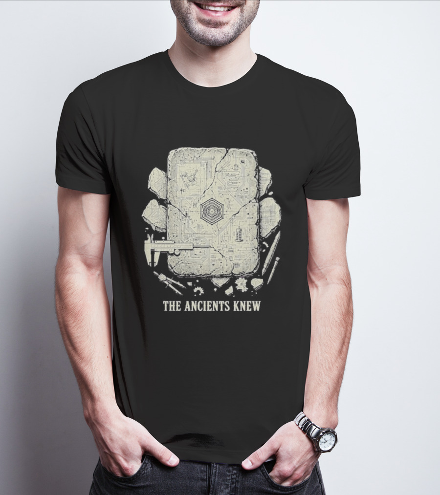 The Ancients Knew Ancient Technology Archaeology Symbols And Tools T-Shirt