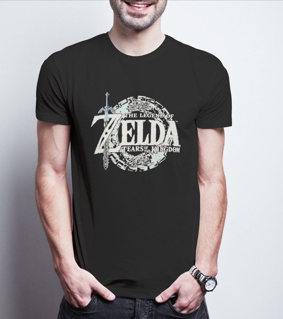 The Legend Of Zelda Tears Of The Kingdom Logo And Master Sword Element T-Shirt