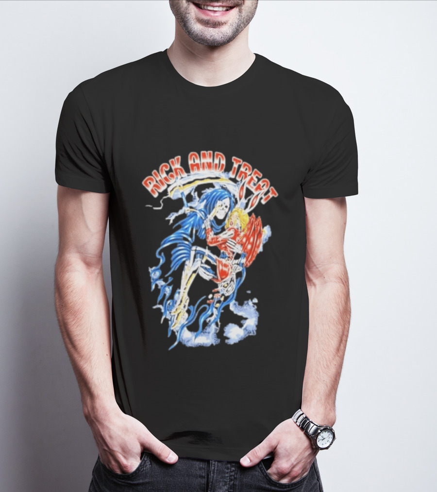 Original Trick And Treat Grim Reaper Bunny Girl Embrace T-Shirt