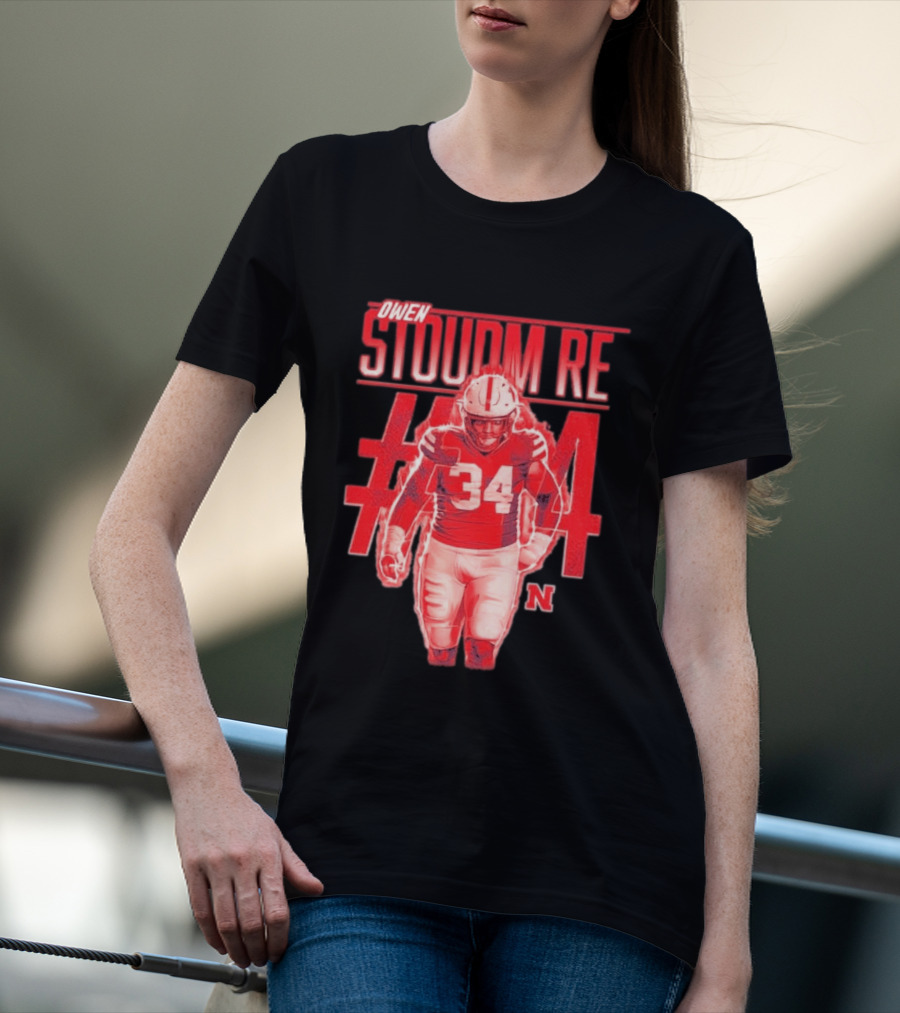 Owen Stoudmire 34 Nebraska Cornhuskers Football Player T-Shirt