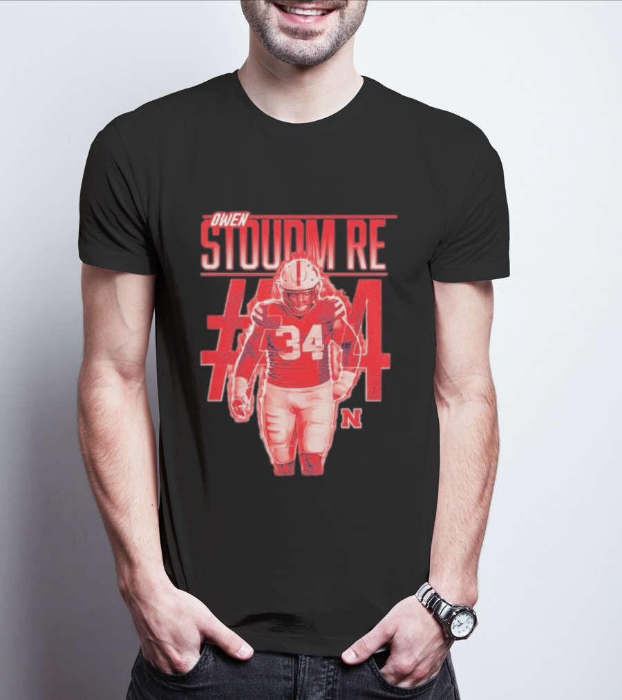 Owen Stoudmire 34 Nebraska Cornhuskers Football Player T-Shirt