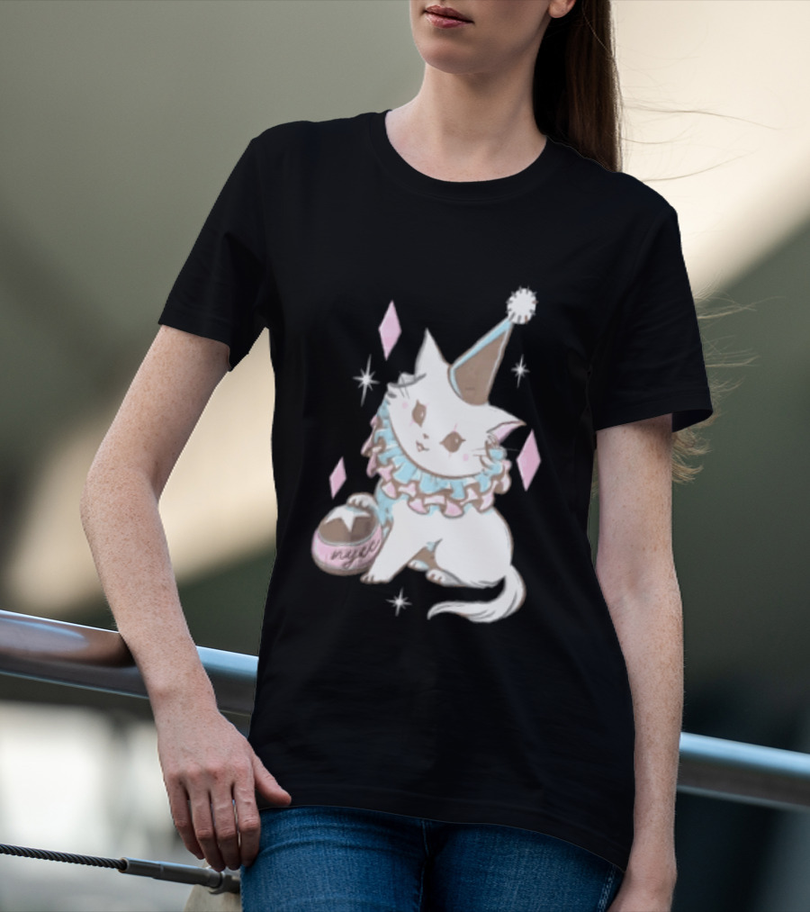 Popverse Superfans NYCC 2026 Mock Neck Cat Clown Nyeee T-Shirt
