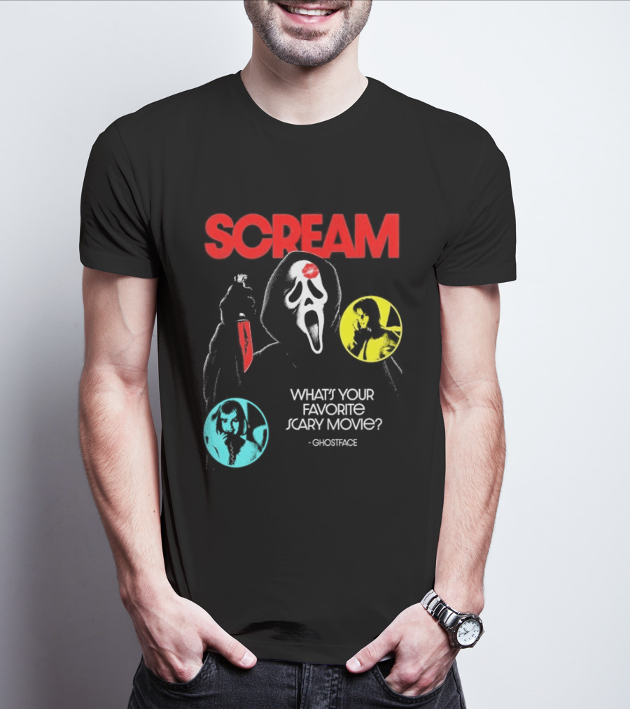 Scream Ghostface What's Your Favorite Scary Movie? T-Shirt