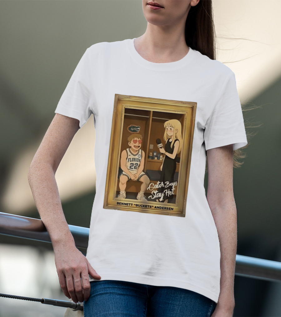 Florida Basketball Gator Boys Stay Hot Bennett Buckets Andersen Interview T-Shirt
